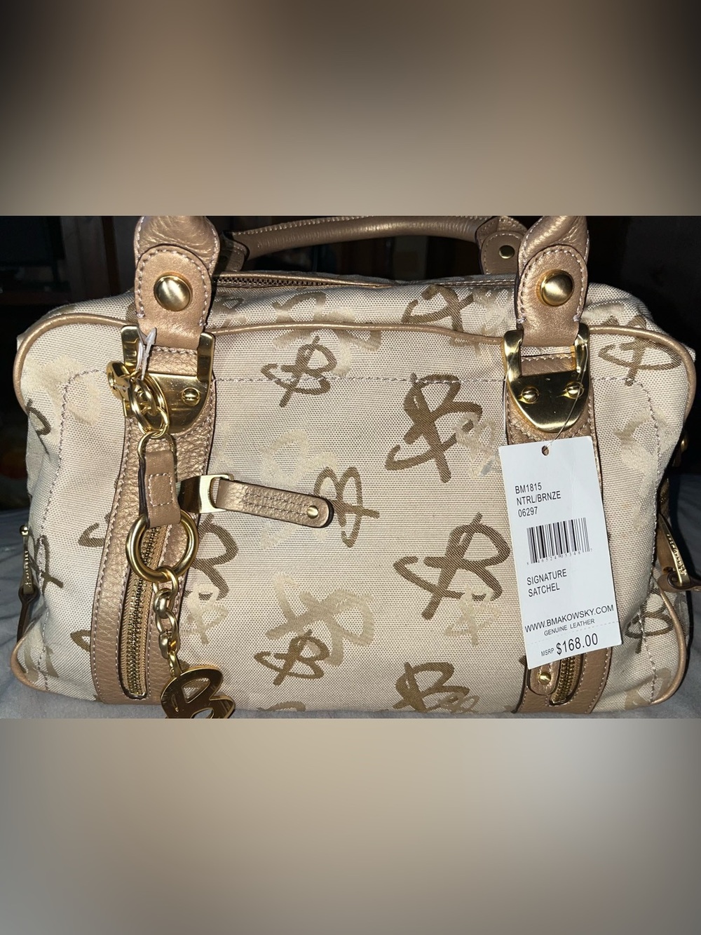 B Makowski monogram Hand bag NWT
